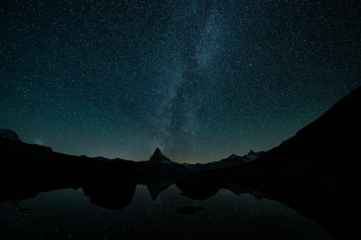 Starry night over a lake